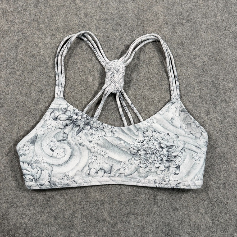 Lululemon Athletica Mini Twine White Love Knot Sports Bra Women's Size 4‎